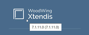 Checking the version number by hovering the mouse over the Xtendis logo