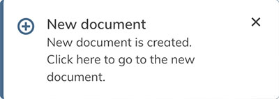 The notification when the new document has been created