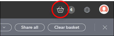 The icon to access the Basket