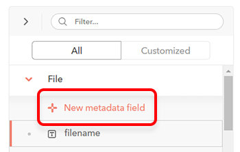 The New metadata field option