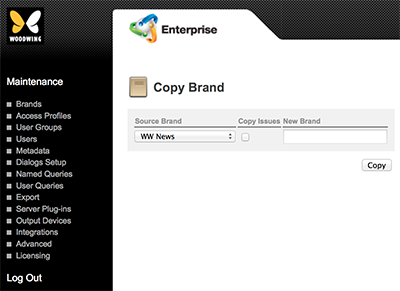 The Copy Brand page