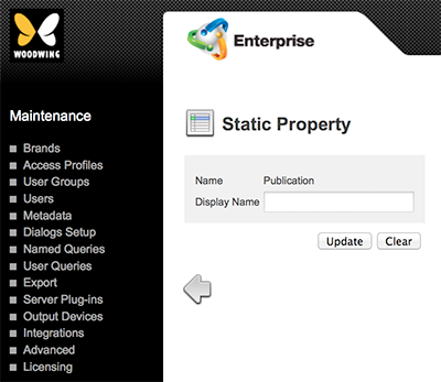 The Static Property page