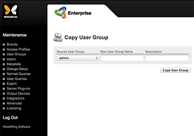 The Copy User Group page
