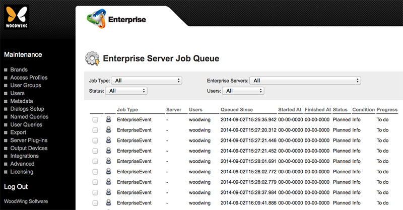 The Enterprise Server Job queue with Jobs