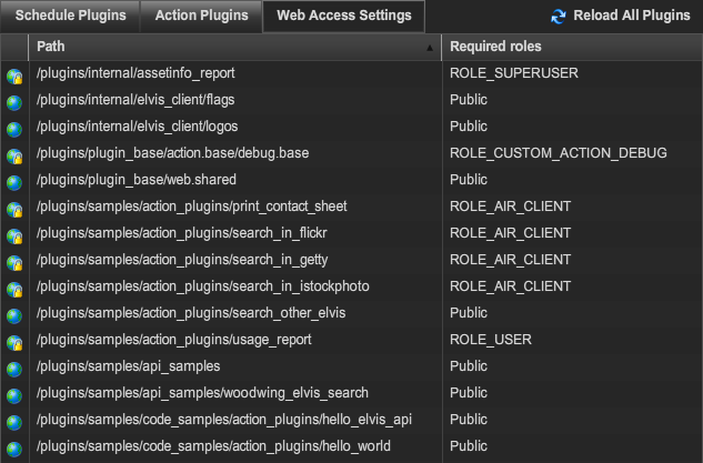 The plug-in Web Access settings