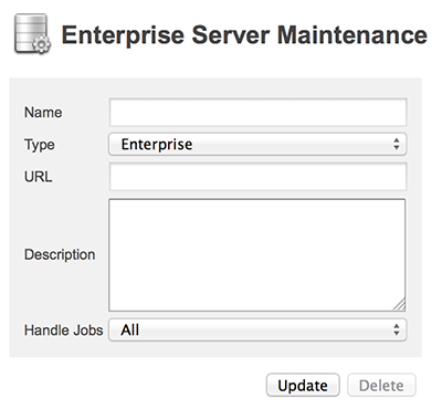 The Enterprise Server Maintenance page