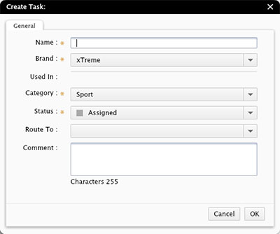 The Create Task dialog box
