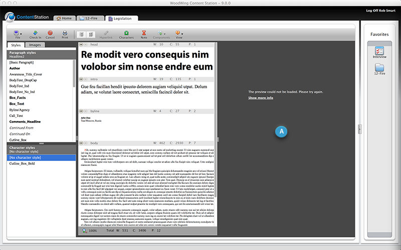 The Article Preview pane in the Multi-Channel Text Editor