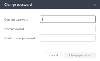 The Change password window