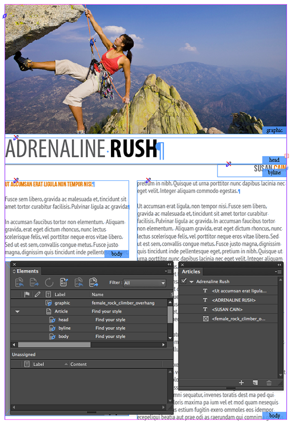 Example of an InDesign Article